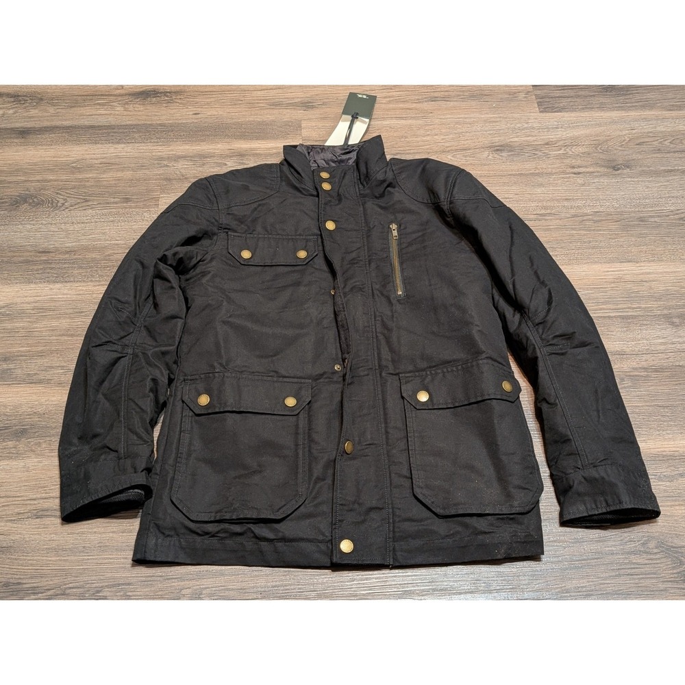 Rodd & Gunn Harper Waxed Jacket Onyx Black Mens XS Italian Fabric NEW